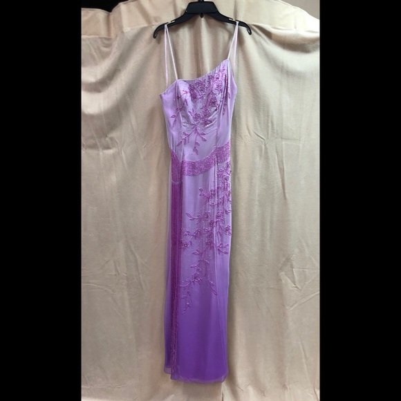Vintage Lavender Ombre Elegant Beaded Gown - Picture 7 of 8